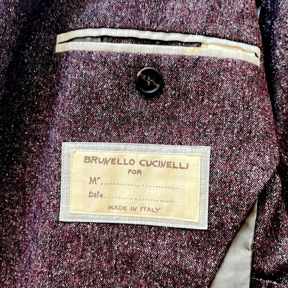 Brunello Cucunelli Blazer Size 50 Burgundy